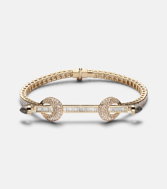 Chakra 18kt gold bracelet with diamonds and quartz | Ananya