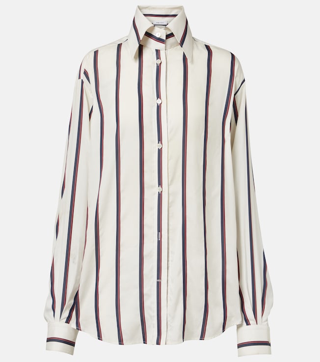 Striped oversized silk shirt | McQueen