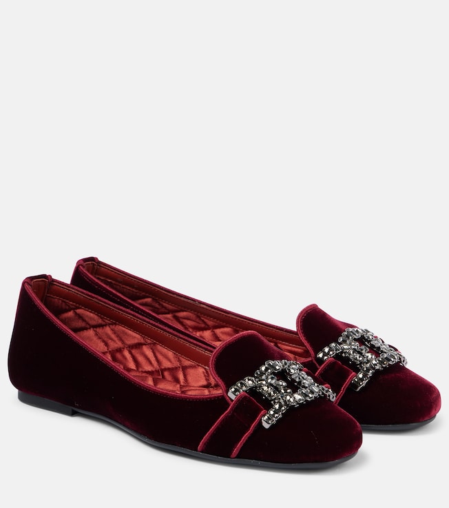 Kate embellished velvet ballet flats | Tod's
