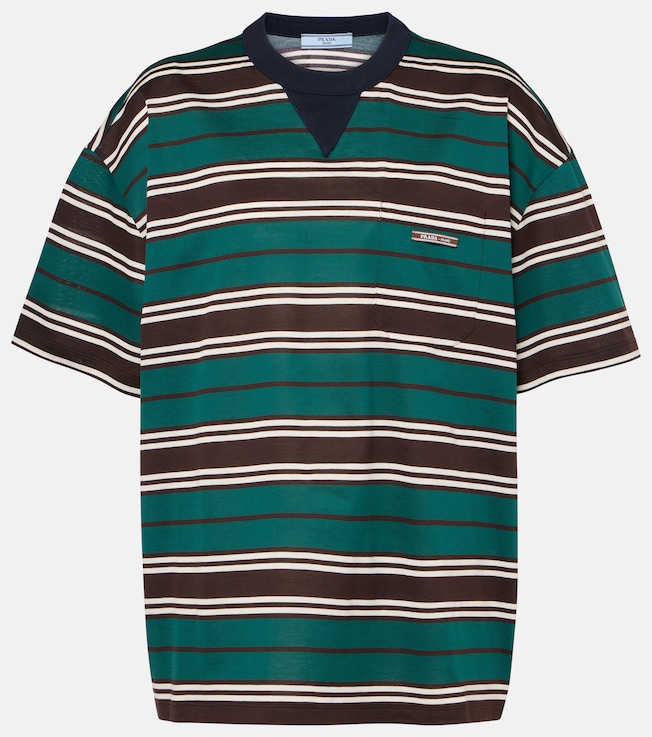 Striped cotton jersey T-shirt | Prada