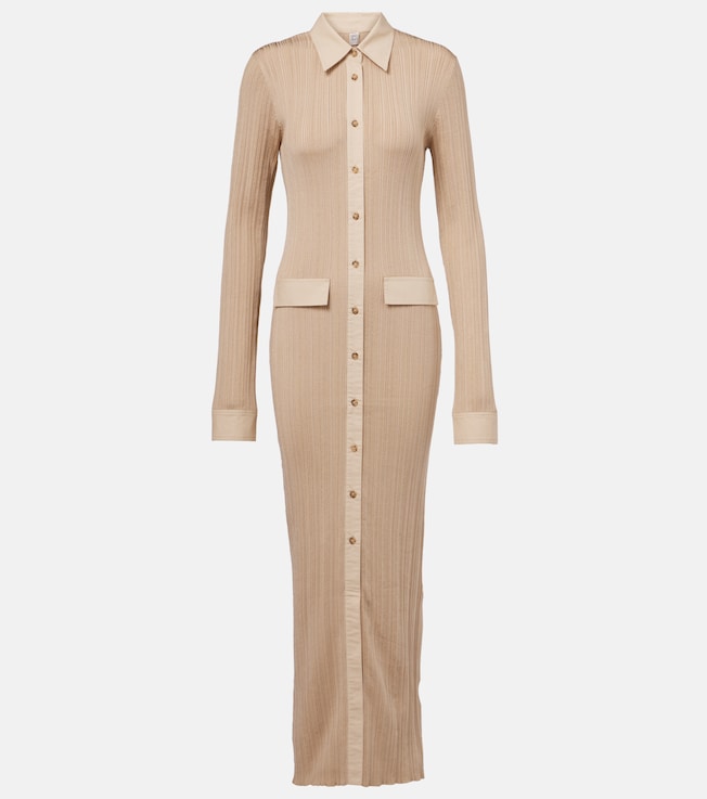 Ribbed-knit shirt dress | Toteme