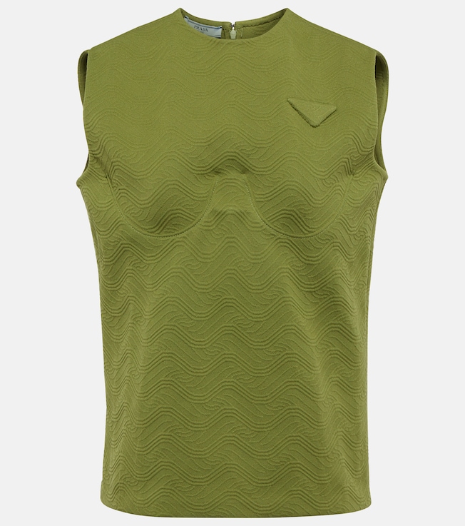 Logo sleeveless knit top | Prada