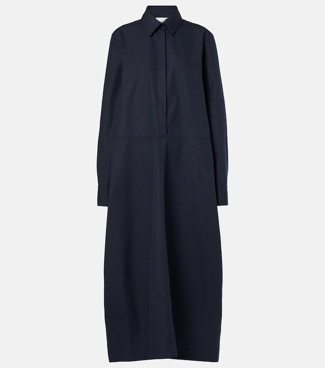 Gathered cotton poplin shirt dress | Jil Sander
