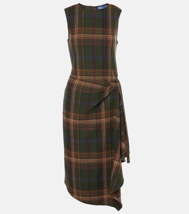 Plaid wool-blend midi dress | Polo Ralph Lauren