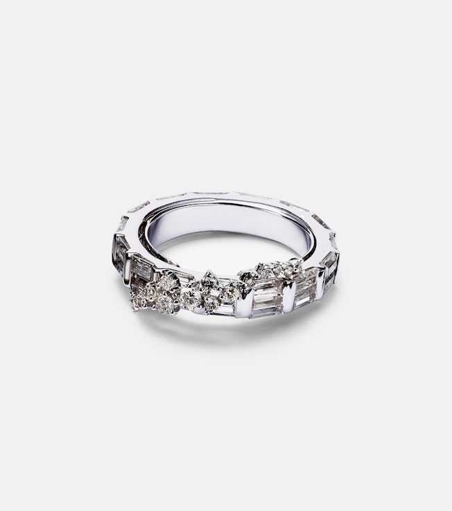 Scatter 18kt white gold ring with sapphires and diamonds | Ananya