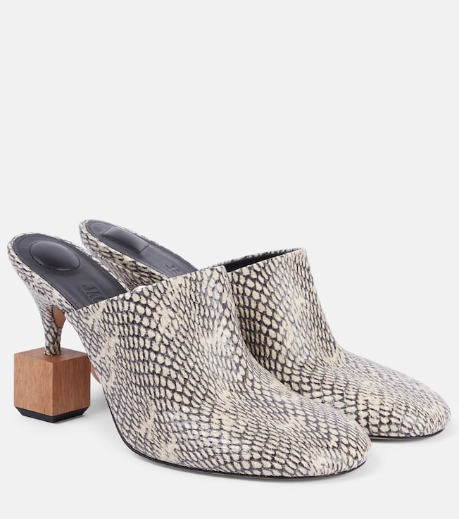Bisou 90 snake-effect leather mules | Jacquemus
