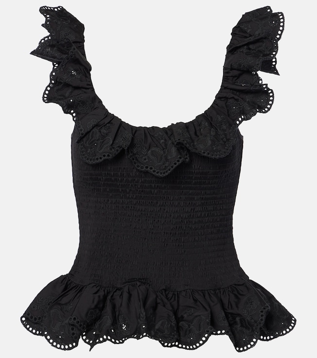 Ruffled cotton peplum top | Susan Fang