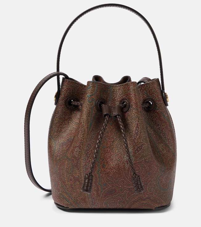 Mini paisley jacquard and canvas bucket bag | Etro