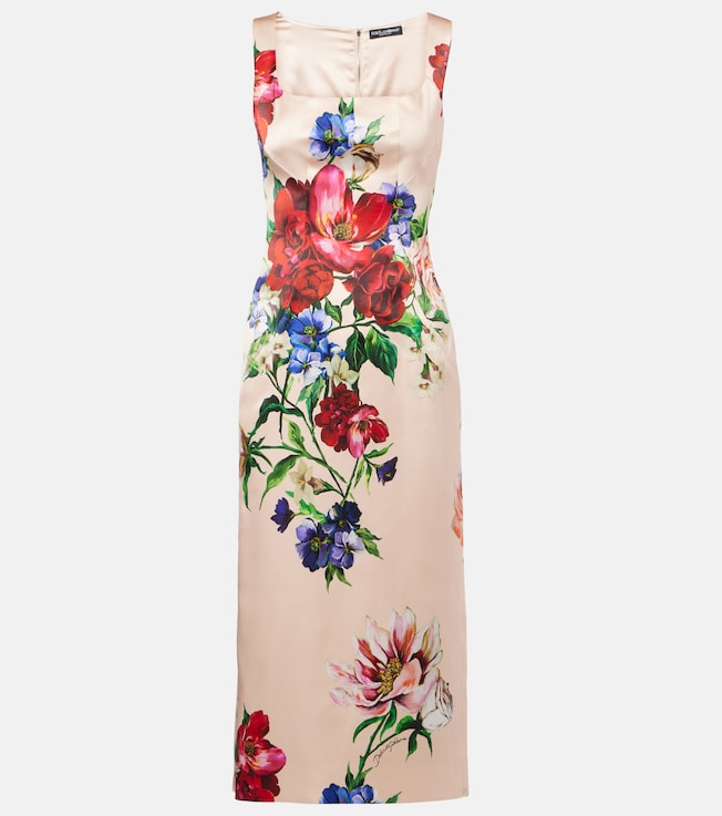 Floral satin midi dress | Dolce&Gabbana