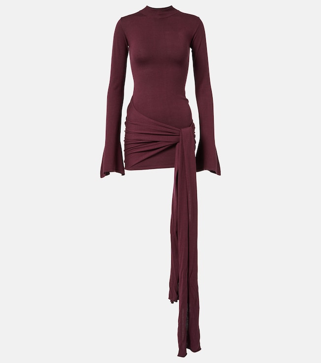 Draped silk-blend jersey minidress | Aya Muse