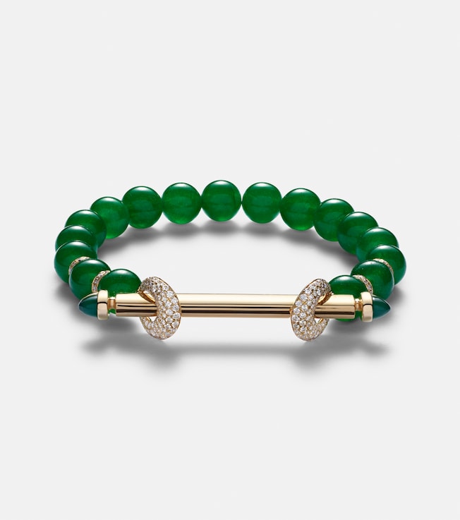 Chakra 18kt gold bracelet with gemstones | Ananya