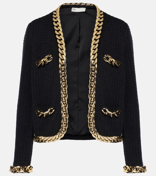 Kendra chain-detail wool-blend cardigan | Tory Burch