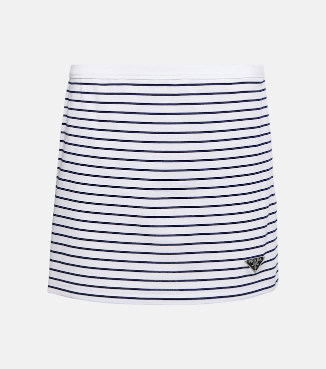 Striped cotton jersey miniskirt | Prada