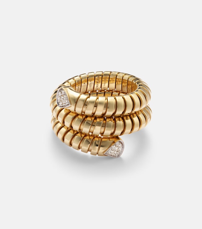 Trisola 18kt gold ring with diamonds | Marina B