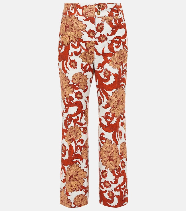 Hendrix jacquard high-rise cotton straight pants | La DoubleJ