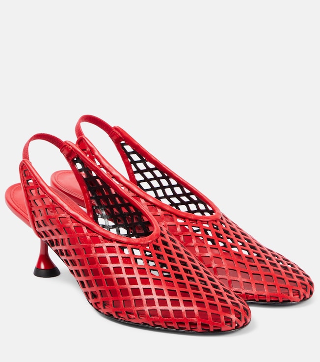 Tee leather mesh slingback pumps | Proenza Schouler