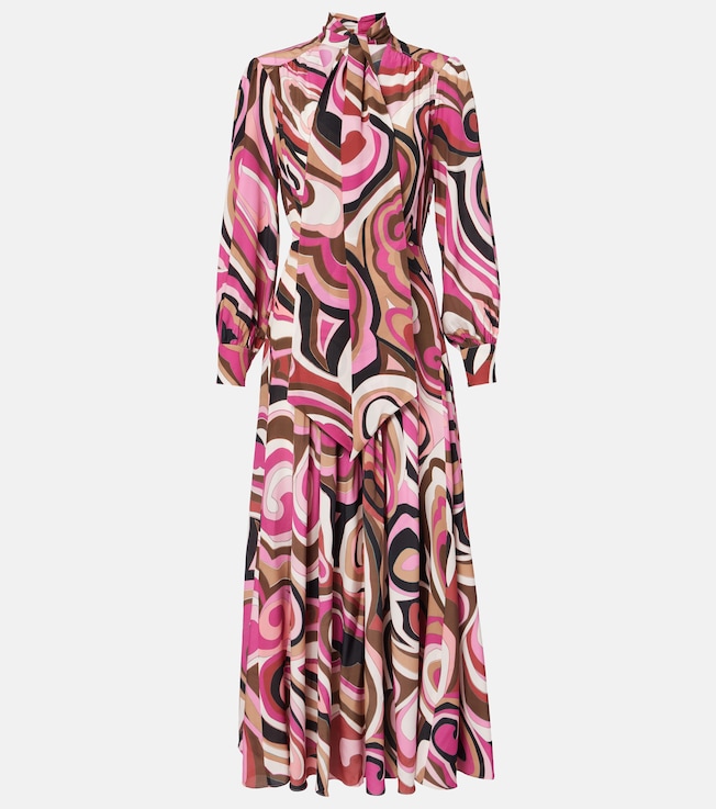Marigold silk crêpe de chine midi dress | Rixo