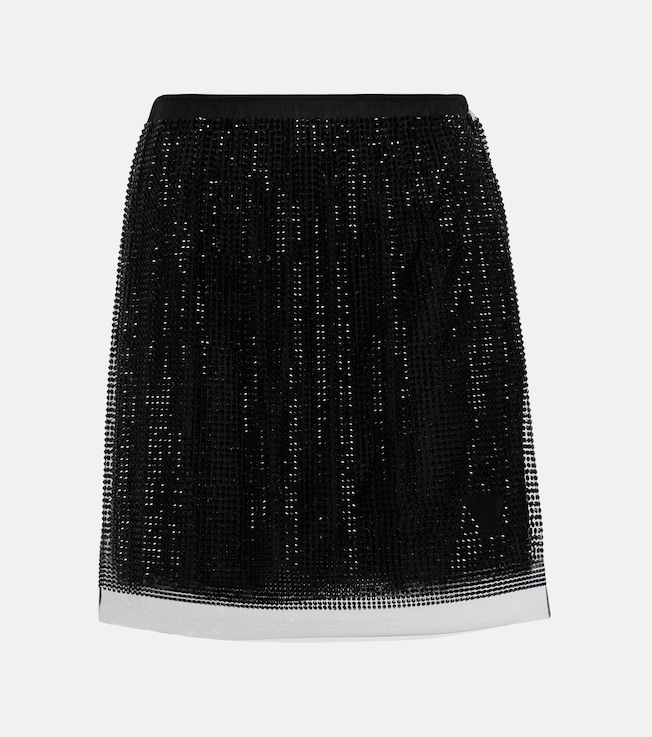 Crystal-embellished tulle miniskirt | Prada