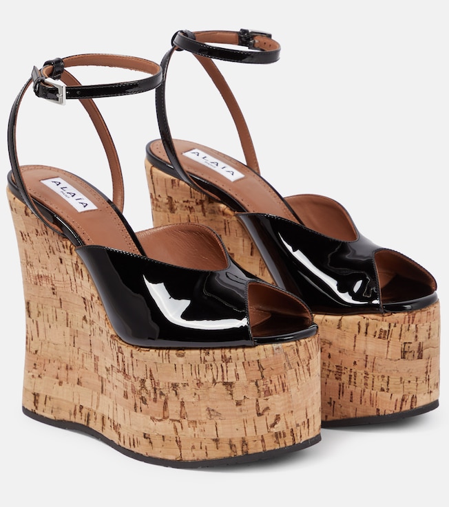 Patent leather wedge sandals | Alaïa