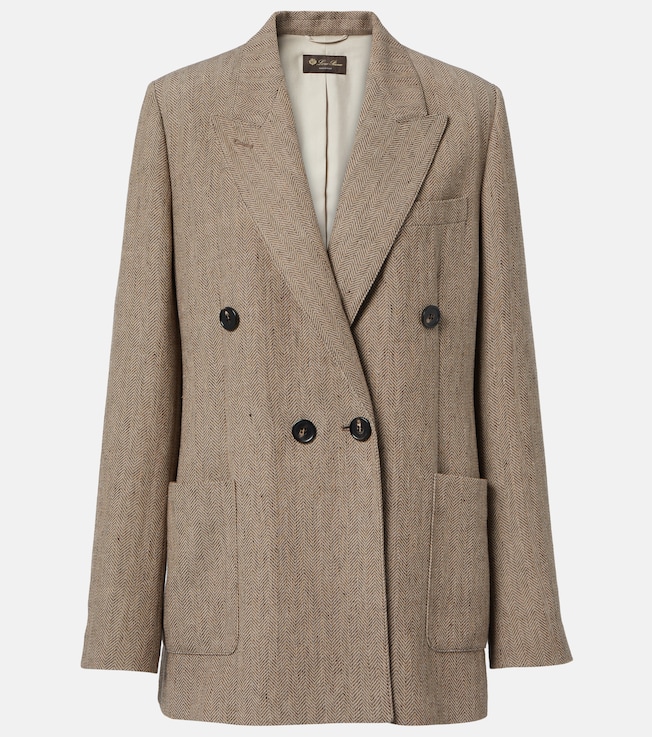 Genny herringbone linen crêpe blazer | Loro Piana
