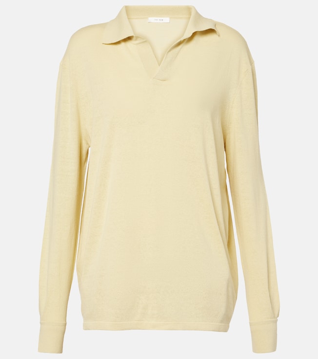 Jovani silk polo sweater | The Row