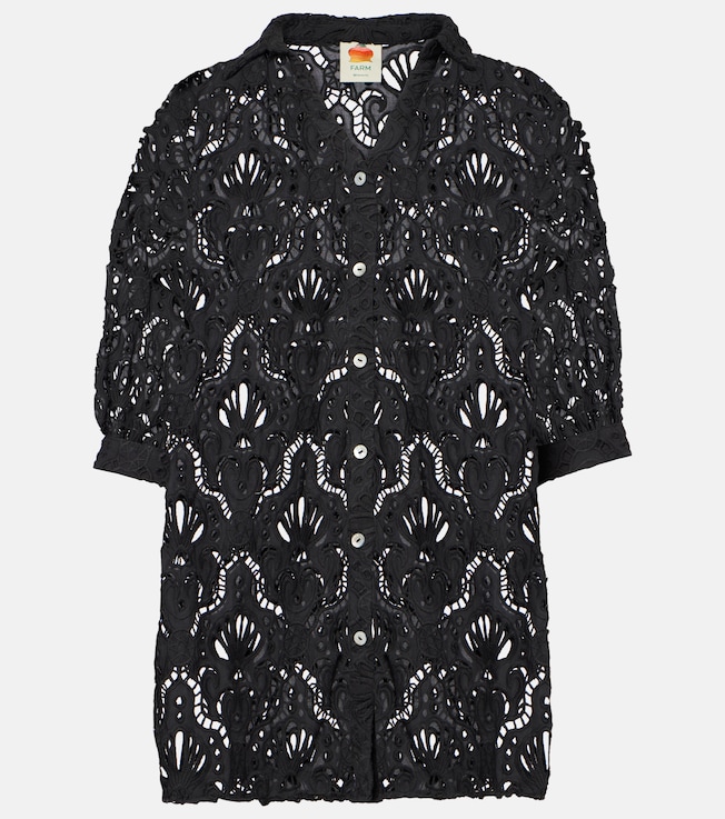 Seashell lace cotton shirt | Farm Rio