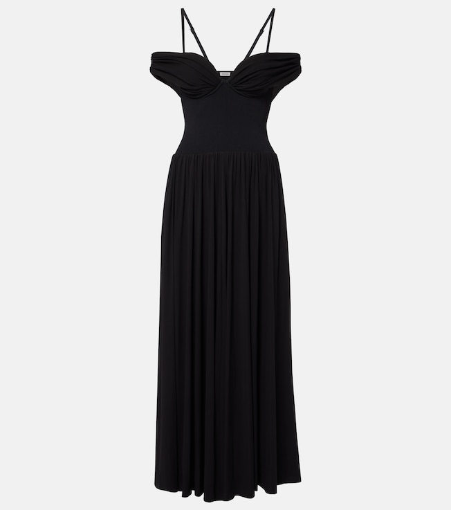 Amarantha off-shoulder draped jersey maxi dress | Simkhai
