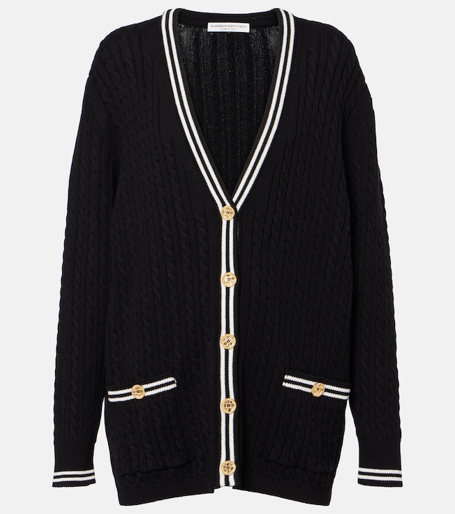Cable-knit cotton cardigan | Alessandra Rich