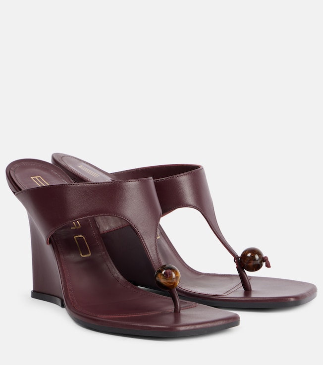 90 leather wedge sandals | Etro