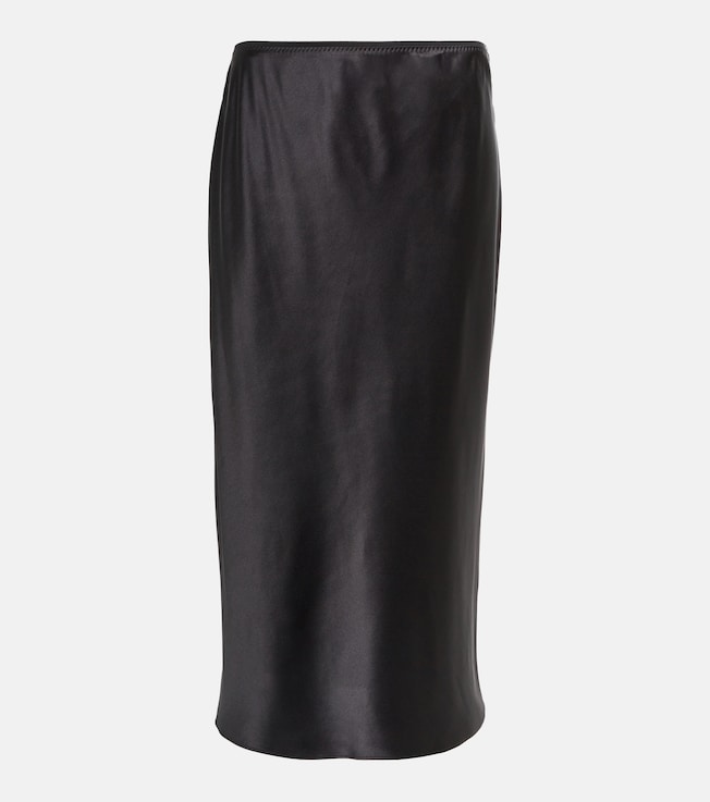 Isaak silk satin midi-skirt | Joseph