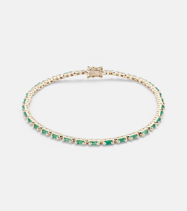 18kt gold tennis bracelet with emeralds | Suzanne Kalan
