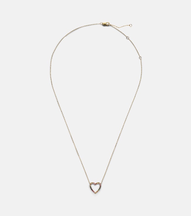 Heart 14kt gold necklace with sapphires | Roxanne First