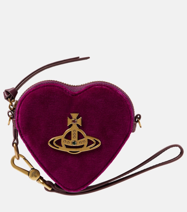 Heart velvet coin purse with strap | Vivienne Westwood