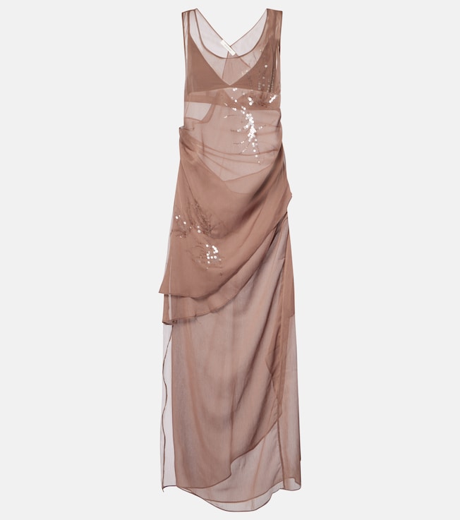Draped sequined tulle dress | Jacques Wei