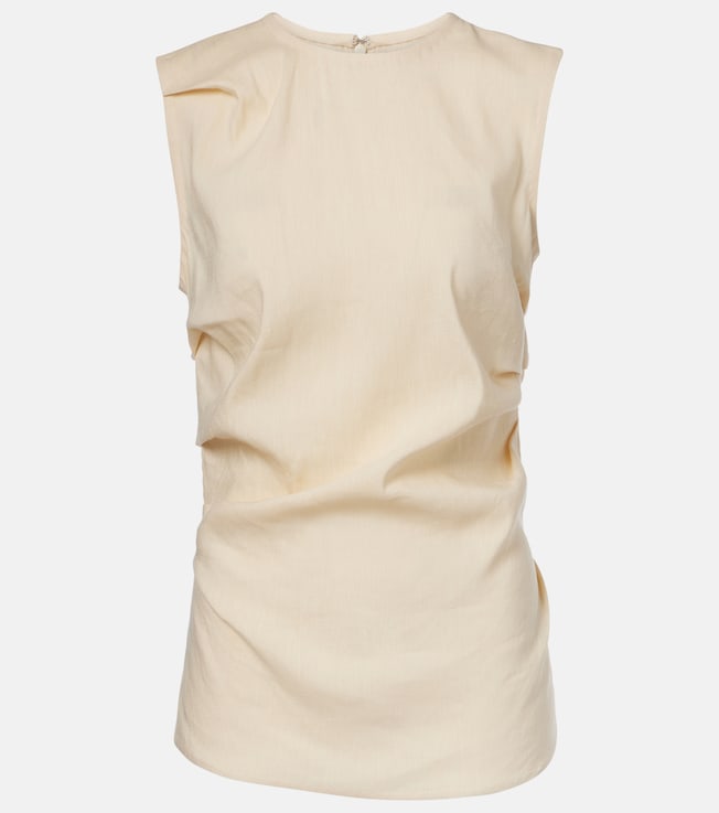White Label Anoushka ruched linen-blend top | Proenza Schouler