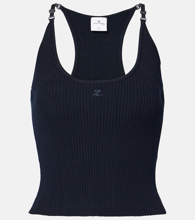 Logo ribbed-knit tank top | Courrèges