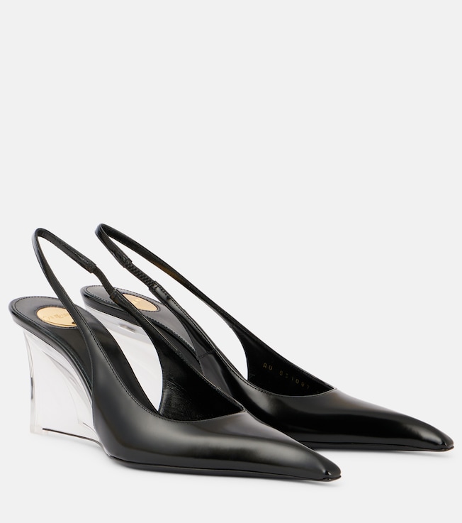 Miller 80 leather slingback wedges | Saint Laurent
