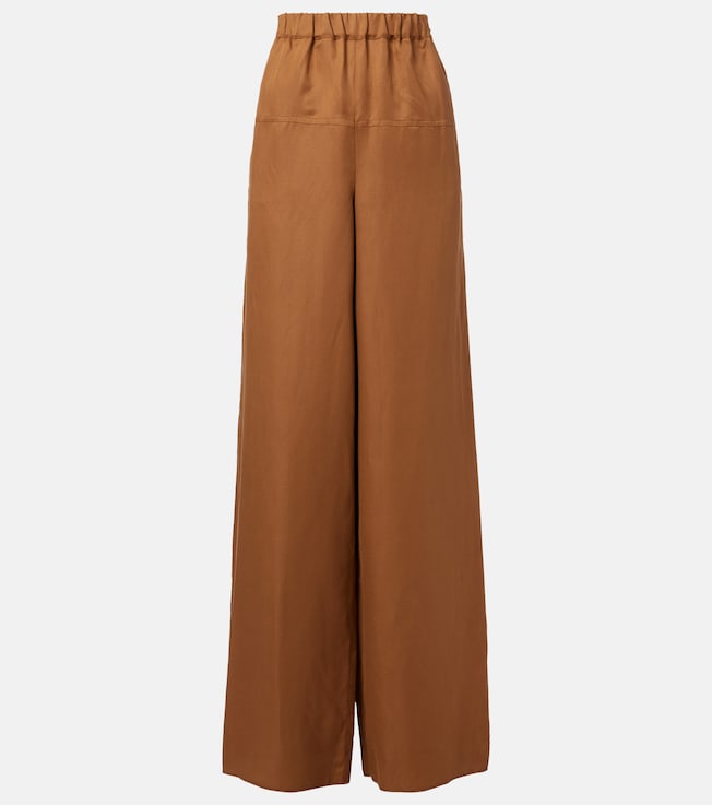 Onore linen and silk twill wide-leg pants | Max Mara