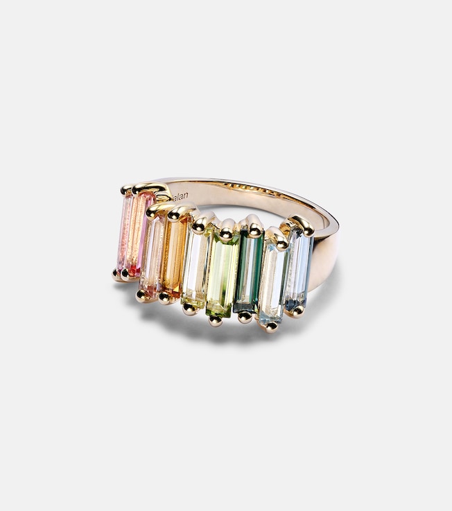 Rainbow 14kt gold ring with topazes | Suzanne Kalan