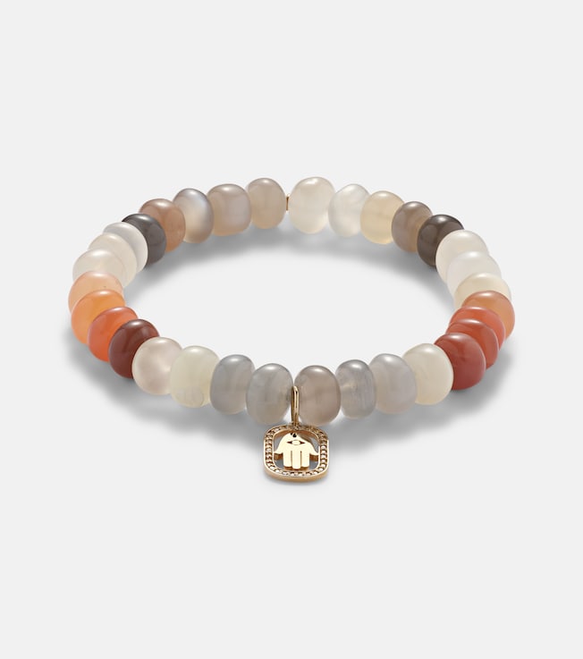14kt gold and moonstone bracelet with diamonds | Sydney Evan