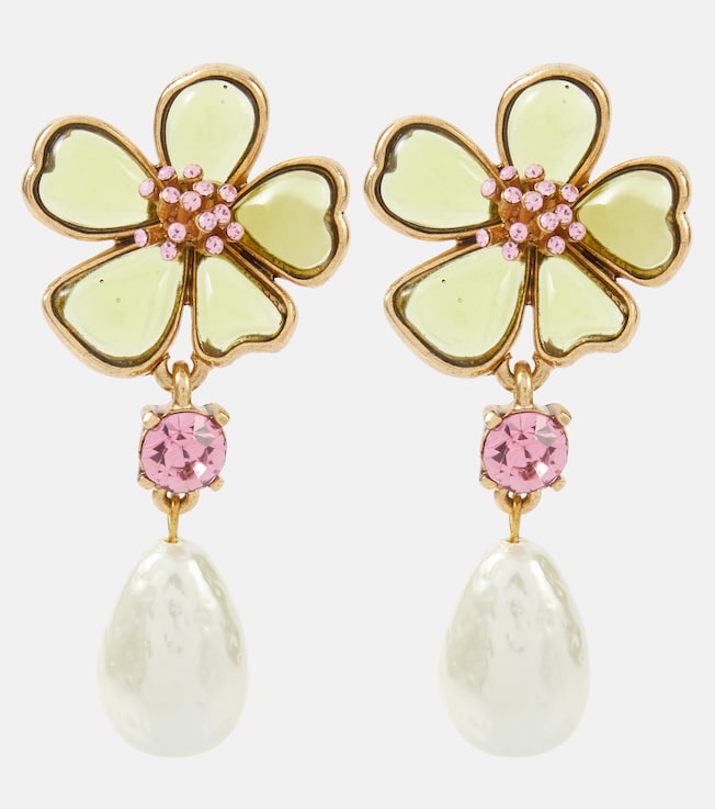 Floral embellished drop earrings | Oscar de la Renta