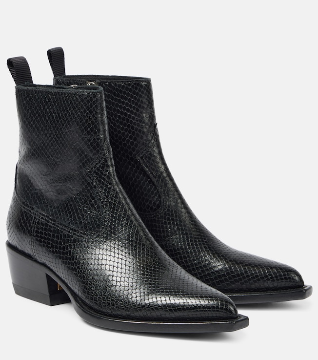 Debbie snake-effect leather ankle boots | Golden Goose