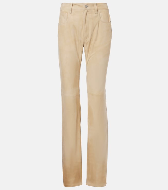 Scottie low-rise leather straight pants | Ralph Lauren Collection