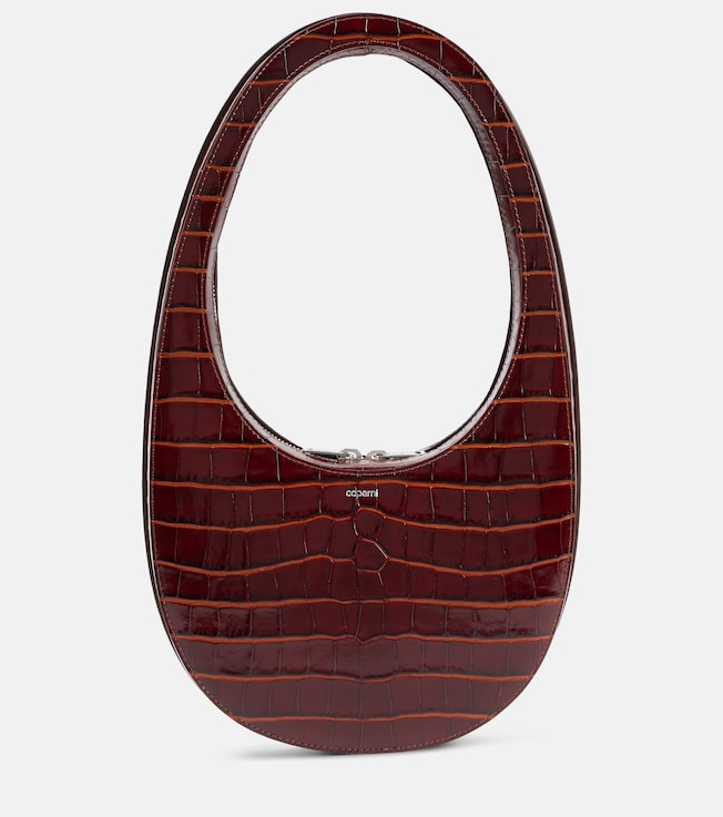 Swipe croc-effect leather shoulder bag | Coperni