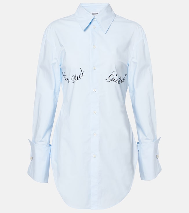 Logo cotton-blend poplin shirt | Jean Paul Gaultier