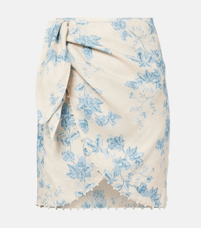 Agustina printed linen beach cover-up | Agua by Agua Bendita