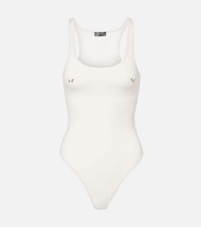 Embellished cotton bodysuit | Mugler
