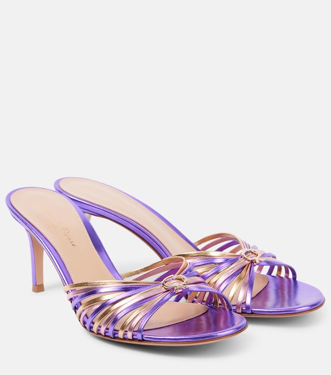 70 metallic leather mules | Gianvito Rossi