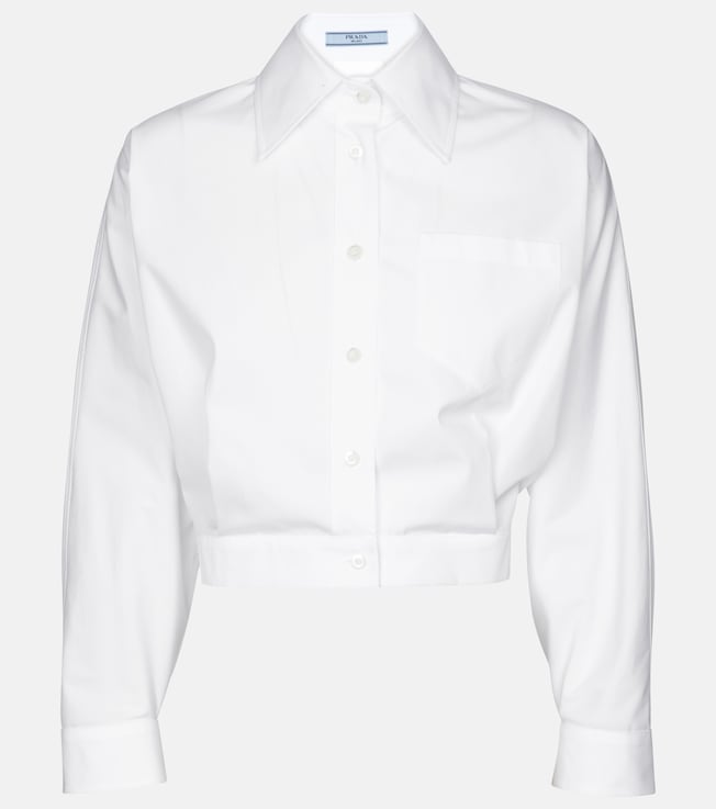 Cropped cotton shirt | Prada