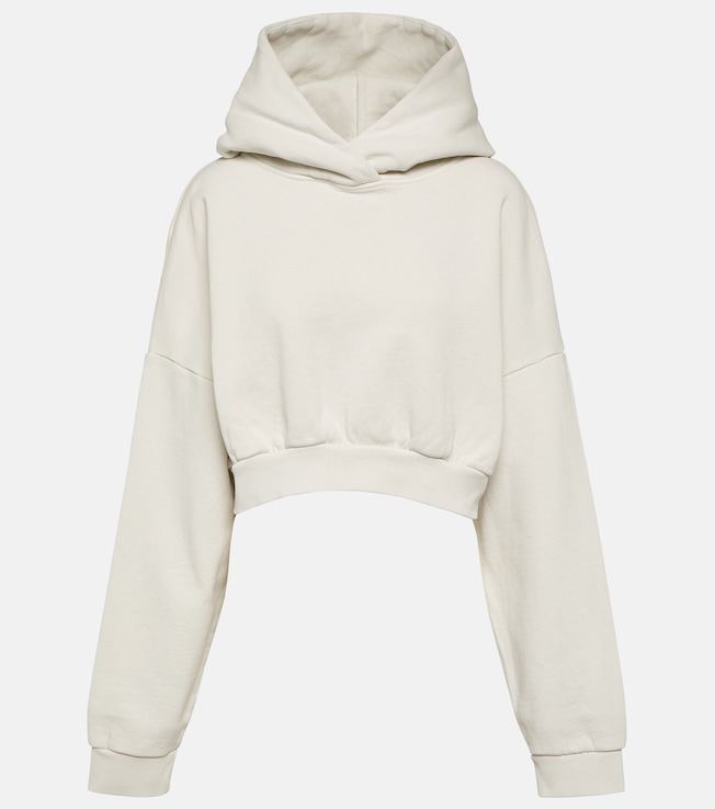 Cropped cotton fleece hoodie | Entire Studios